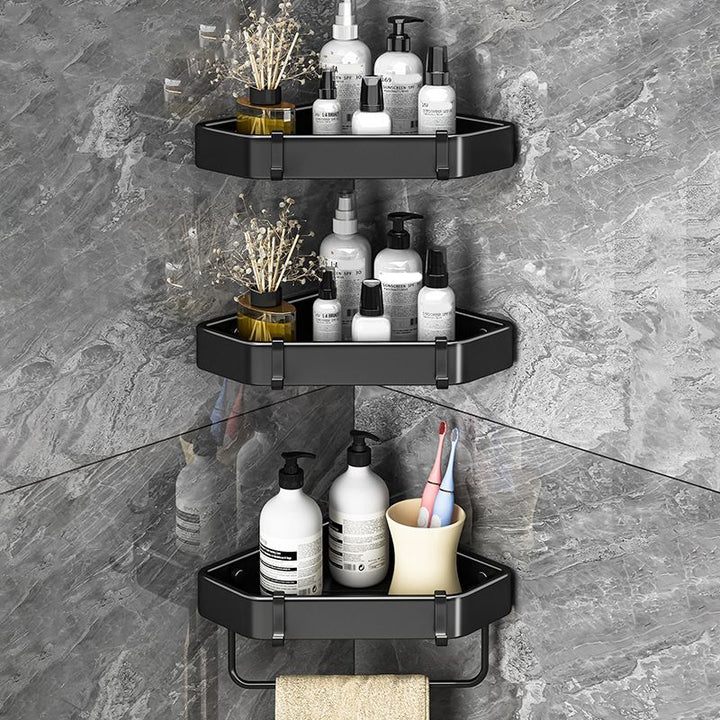 BowLift | Modern Black-White Metal Bath Hardware Set Bath Shelf Bathroom Hardware Set