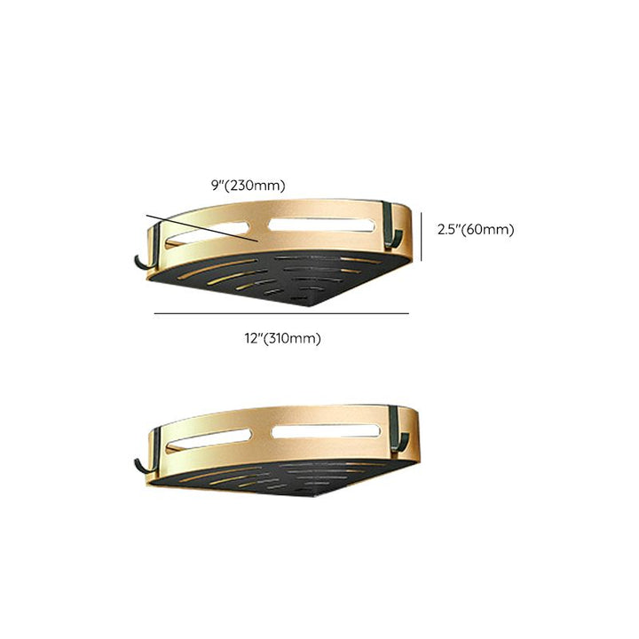 BowLift | Contemporary Bath Accessories Set Black & Golden Bath Shelf/Towel Bar
