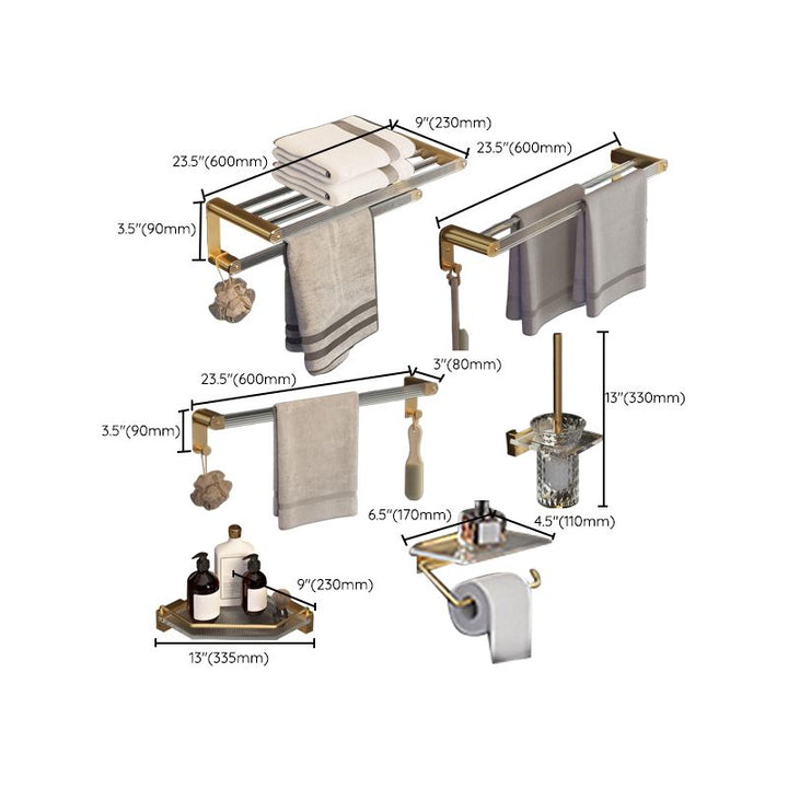 BowLift | 6-piece Bathroom Set Aluminium and Acrylic Bathroom Accessories Hardware Set