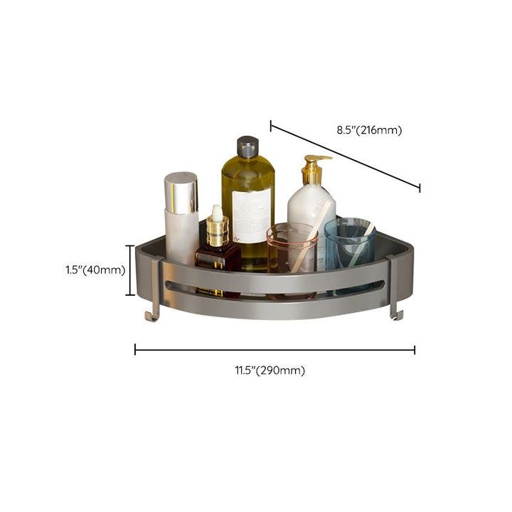 BowLift | Contemporary Aluminum Bathroom Accessory Set Gray Bath Shelf
