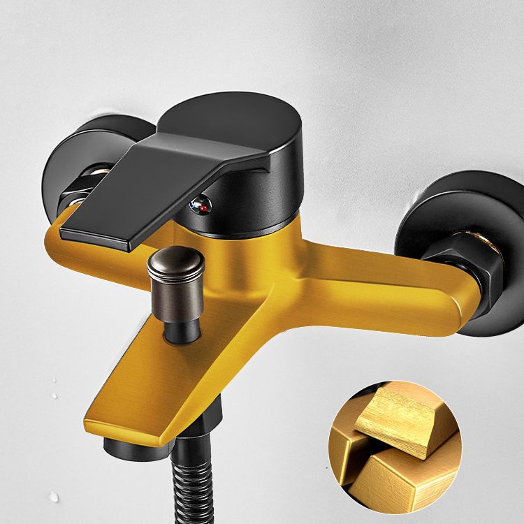 BowLift | Wall-mounted fixed bathtub faucet lever handle with hand shower
