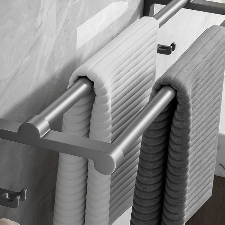 BowLift | Gray bathroom accessories as a single piece or as a set with towel holder/bathroom shelf/robe hooks
