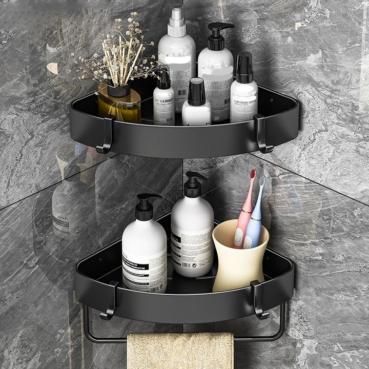 BowLift | Modern Black-White Metal Bath Hardware Set Bath Shelf Bathroom Hardware Set