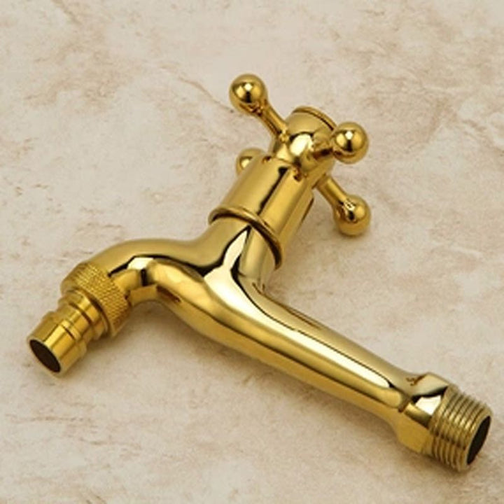BowLift | Glam Wall-mounted Bathroom Faucet Cross Handle Low Arc Round Basin Faucet