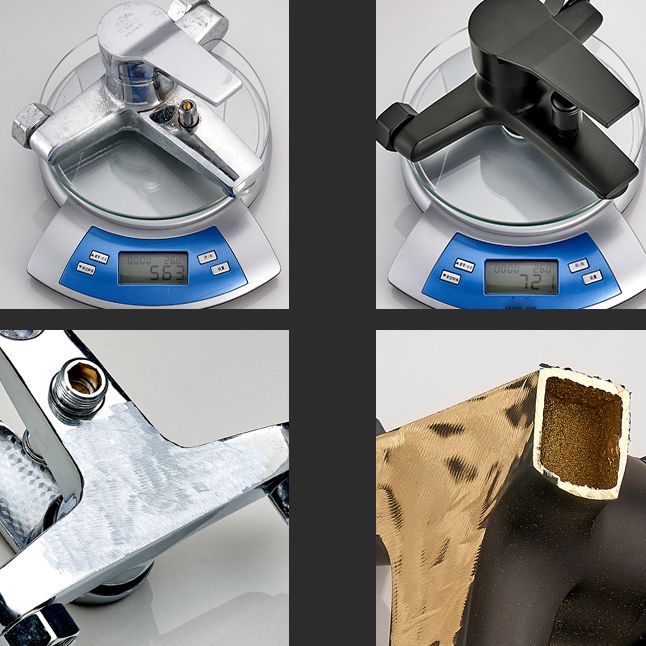 BowLift | Wall-mounted fixed bathtub faucet lever handle with hand shower