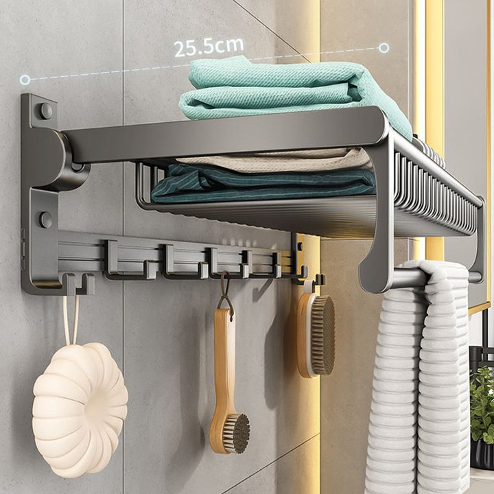 BowLift | Gray bathroom accessories as a single piece or as a set with towel holder/bathroom shelf/robe hooks