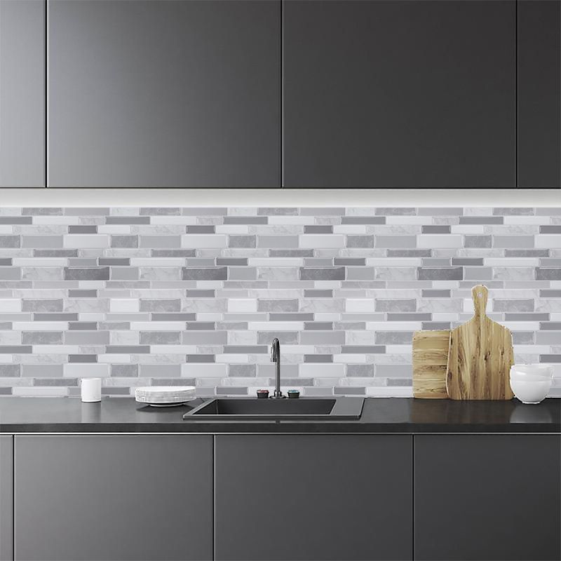 BowLift | Peel and Stick Wall Tile Rectangle PVC Subway Waterproof Peel & Stick Tile 10-Pack