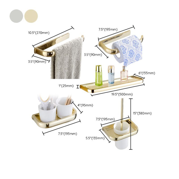 BowLift | Chrome/Gold Bathroom Accessories Set Modern Metal Bathroom Hardware Set