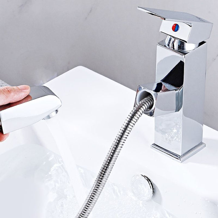 BowLift | Modern Pull-Out Single-Handle Faucet Bathroom Sink Faucet
