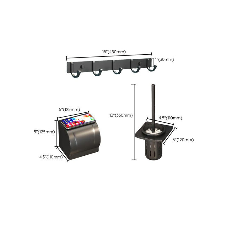BowLift | Modern Bathroom Hardware Set Matte Black Metal Bathroom Accessory Kit