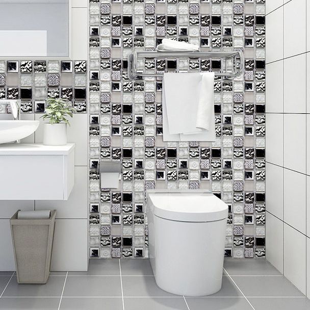 BowLift | Square Peel and Stick Tile Grid Mosaic Tiles Interior Wallpaper