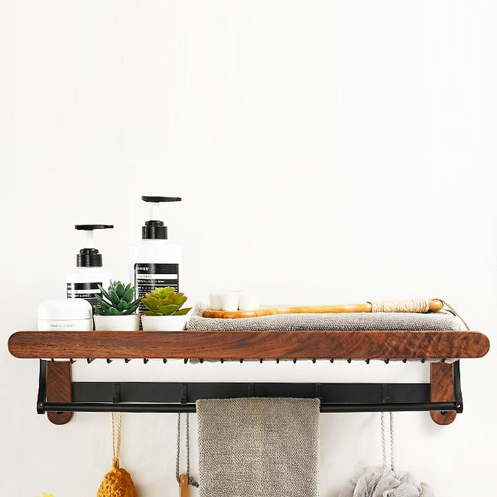 BowLift | Solid Wood Bathroom Accessories Set Foldable Metal Bathroom Accessories