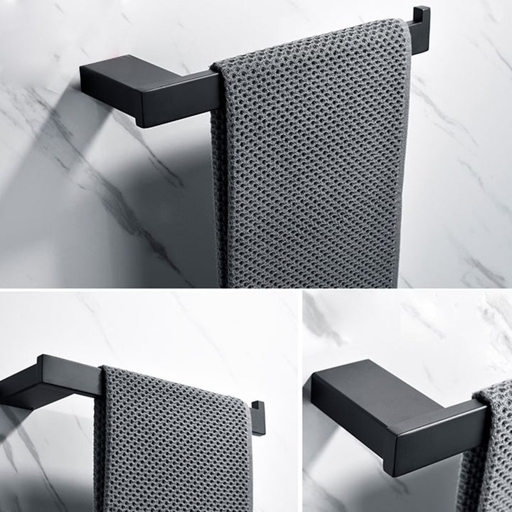 BowLift | 5-piece Modernism Bath Accessory Set in Matte Black Stainless Steel