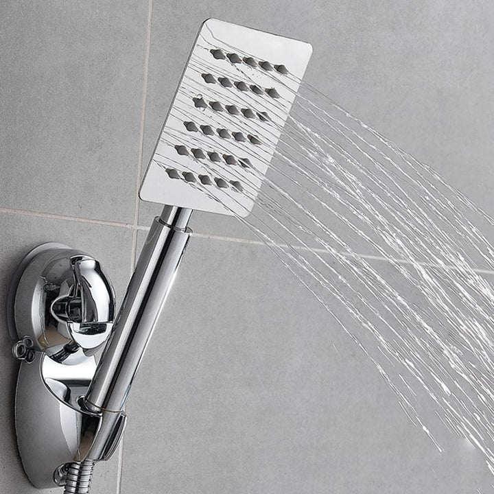 BowLift | Silver Square Double Shower Head Modern Water Filtration Wall-Mounted Shower Head