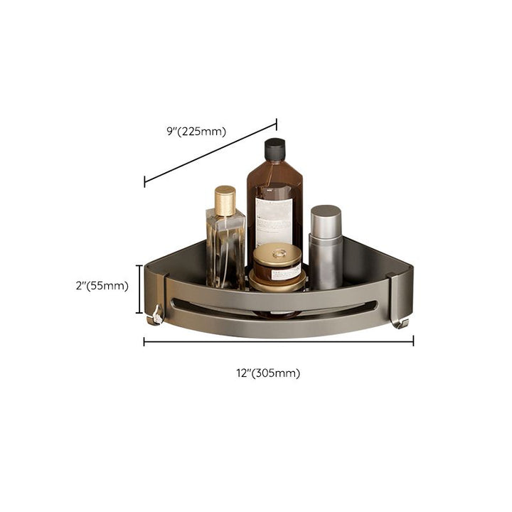 BowLift | Contemporary Aluminum Bathroom Accessory Set Gray Bath Shelf