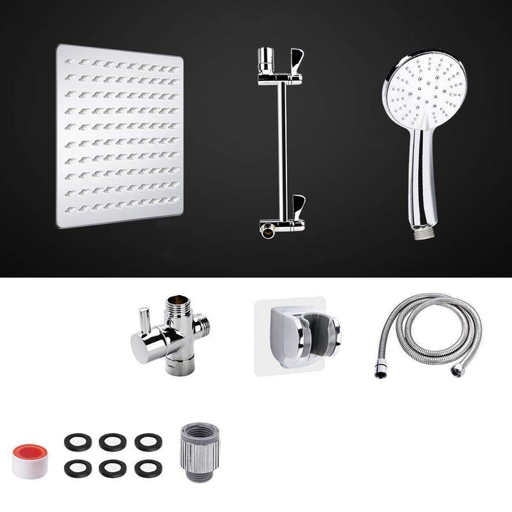 BowLift | Modern Dual Shower Head Square High Arc Shower Head in Silver