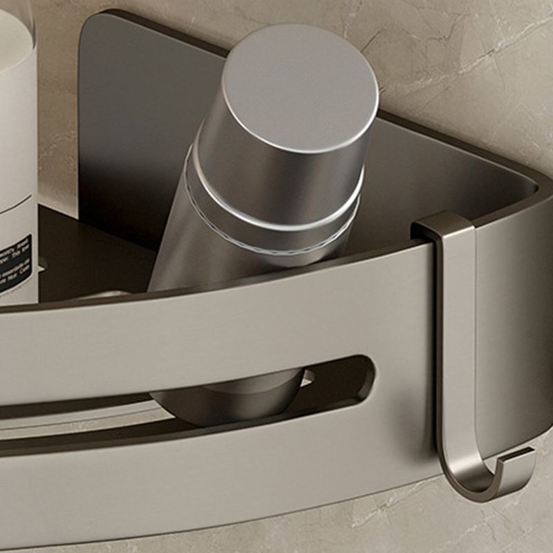 BowLift | Contemporary Aluminum Bathroom Accessory Set Gray Bath Shelf