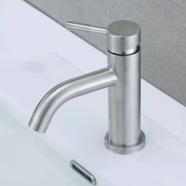 BowLift | Stainless Steel Bathroom Faucet Chrome Lever Handle Sink Faucet with 1 Hole