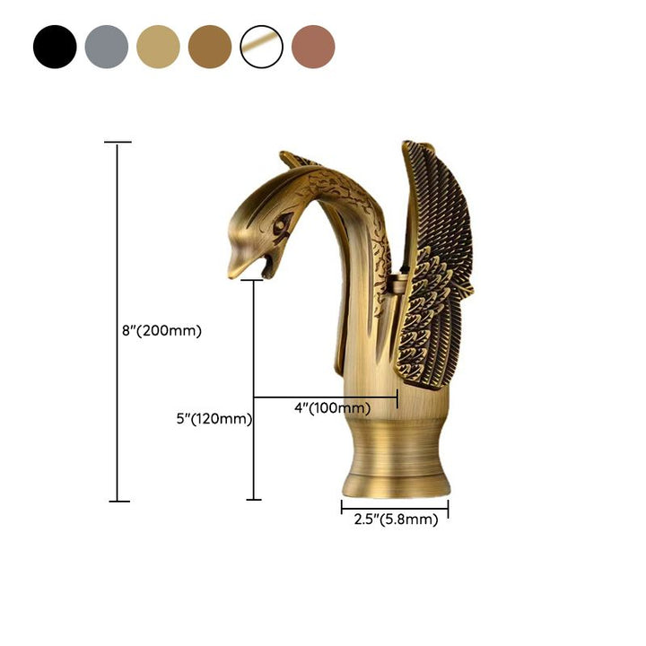 BowLift | Full brass bathroom sink faucet hot and cold water single lever sink faucet