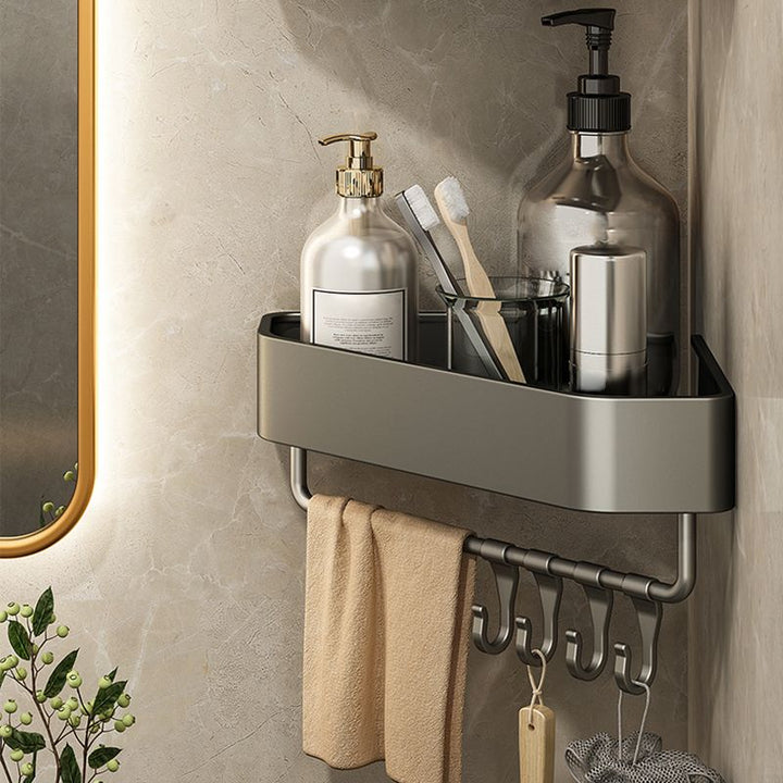 BowLift | Adhesive Holder Metal Bathroom Accessory Single Piece or in Set with Shelf
