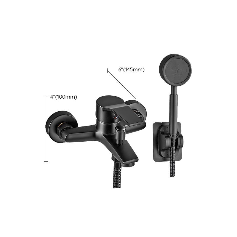 BowLift | Wall-mounted fixed bathtub faucet lever handle with hand shower
