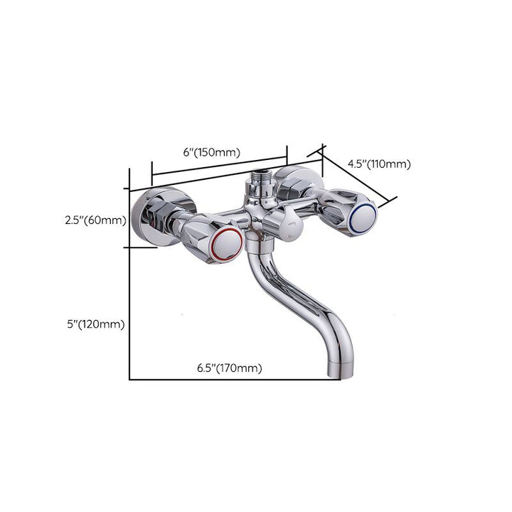 BowLift | Chrome Bathroom Faucet Trim Wall-mounted Swing Faucet with Hand Shower