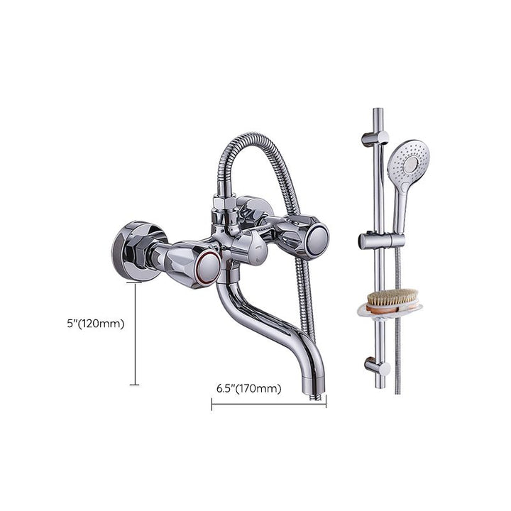 BowLift | Chrome Bathroom Faucet Trim Wall-mounted Swing Faucet with Hand Shower