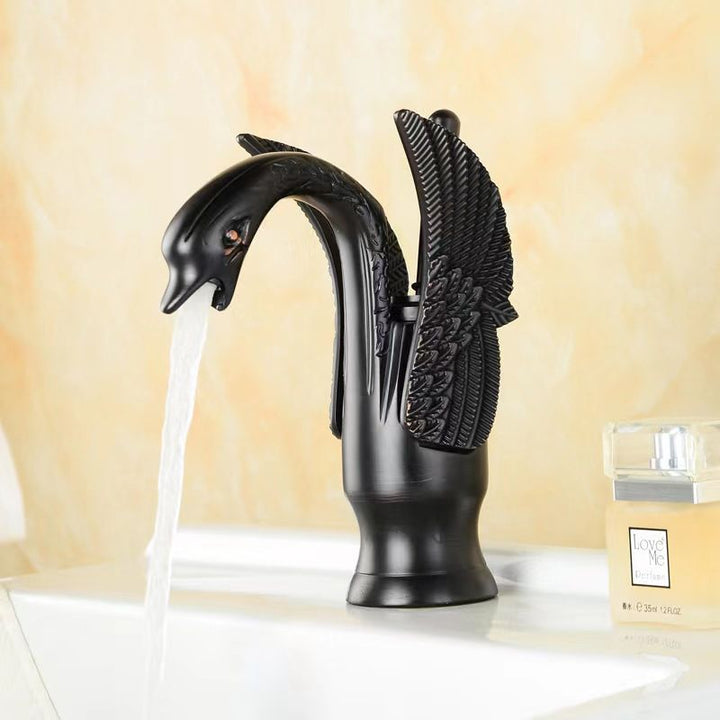 BowLift | Full brass bathroom sink faucet hot and cold water single lever sink faucet