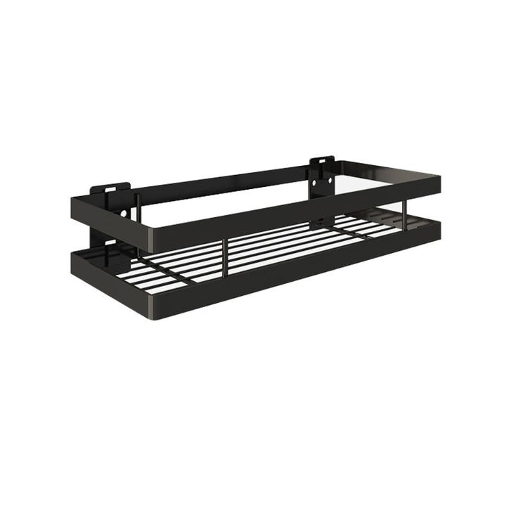 BowLift | 2-piece bathroom shelf made of matte black metal bathroom hardware set