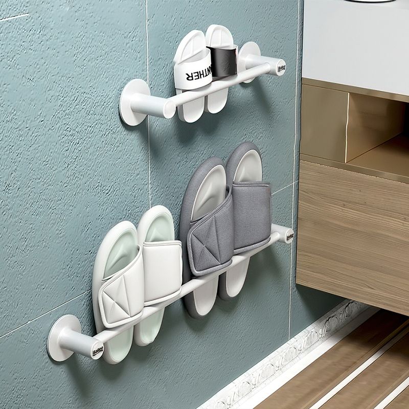 BowLift | 2-piece modern bathroom accessories set metal slipper rack/towel bar