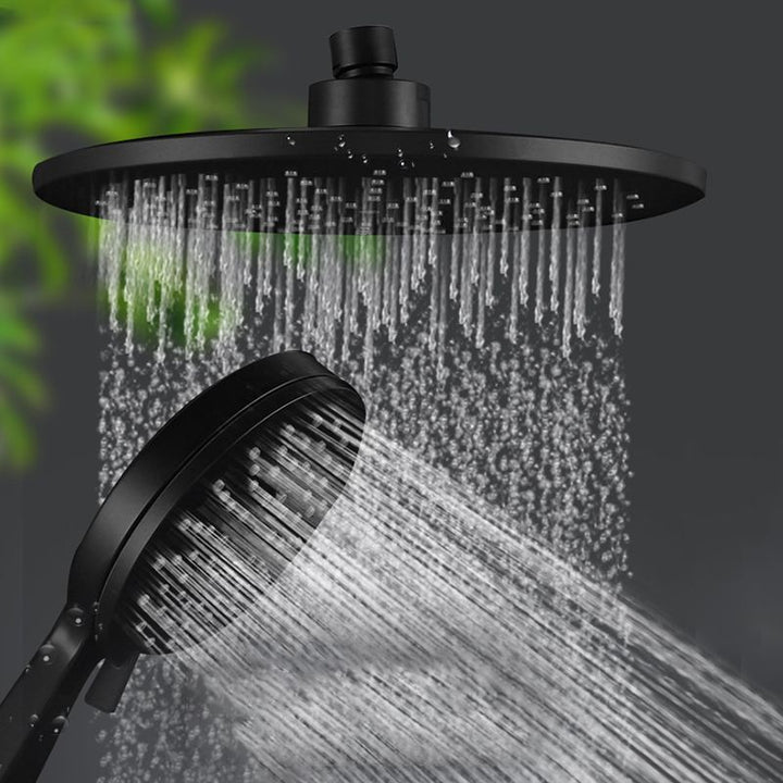 BowLift | Contemporary Black Round Showerhead Combo Rain Shower Hand Shower
