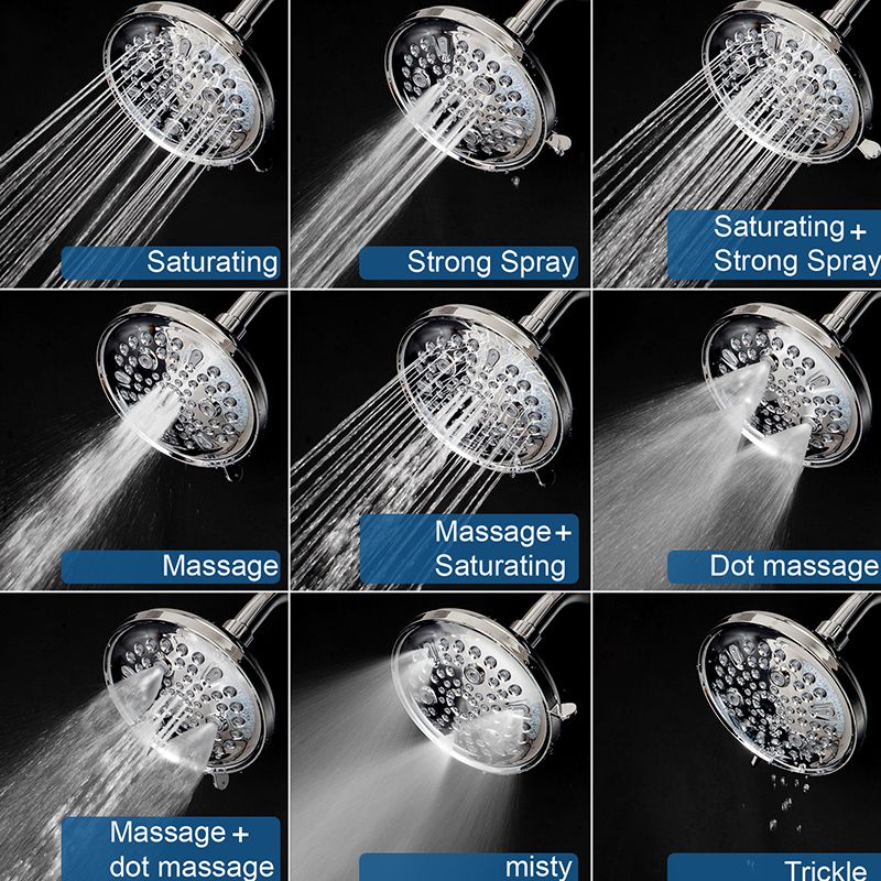 BowLift | Contemporary Shower Combination Adjustable Shower Head Chrome Ceiling Mounted Round Shower Head