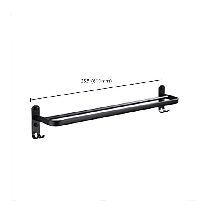 BowLift | Contemporary Bathroom Accessory Set Black Surface Bathrobe Hook/Towel Ring Bar