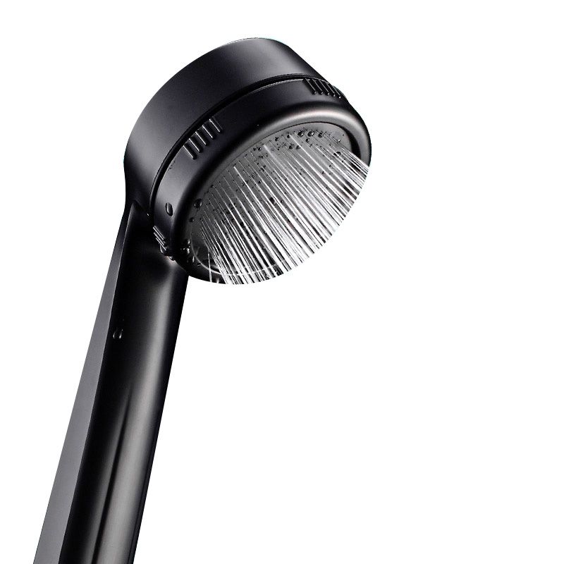 BowLift | Contemporary Shower Head Round Handheld Shower Head Combination in Black