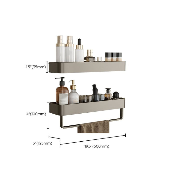 BowLift | Contemporary Aluminum Bathroom Accessory Set Gray Bath Shelf