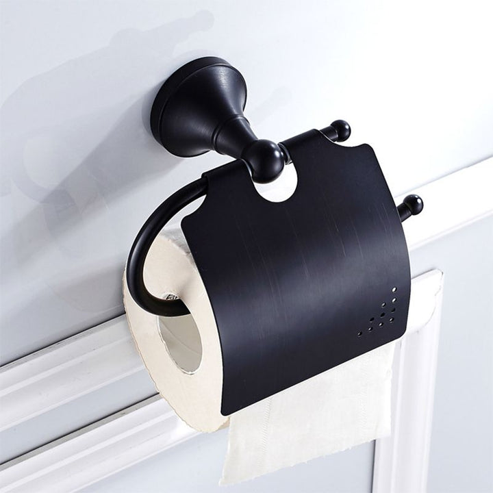 BowLift | Metal Bathroom Set 4-piece Traditional Style Black Bathroom Accessory Set