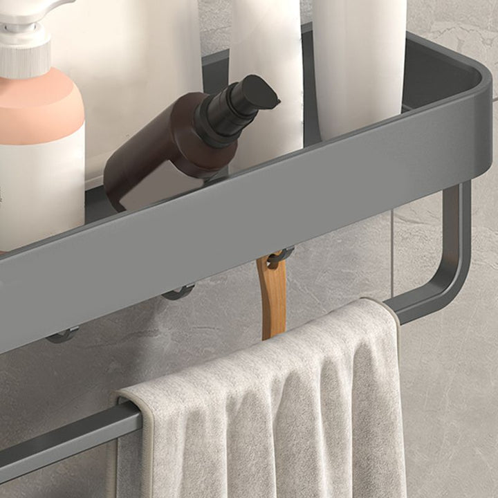 BowLift | Modern Grey 2-piece Bathroom Accessory Set, Matte Grey, Bathroom Shelf