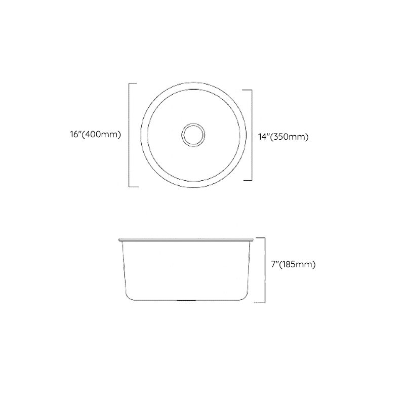 BowLift | Classic Round Wash Basin Stainless Steel Built-in Basin Non-slip Round Basin for the Kitchen