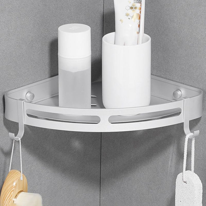 BowLift | Modern Aluminum Bathroom Accessory Set Black/ Silver Bathroom Shelf