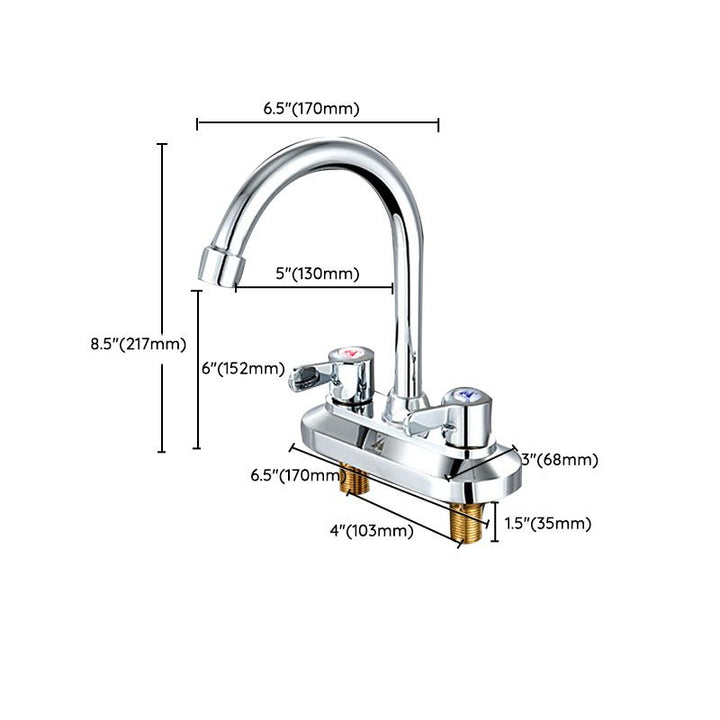 BowLift | High Arch Brass Bathroom Faucet Double Handle Basin Tap