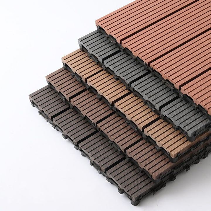 BowLift | Composite Plank Tiles Striped Pattern Square Deck Flooring Outdoor Patio