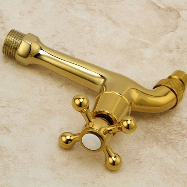 BowLift | Glam Wall-mounted Bathroom Faucet Cross Handle Low Arc Round Basin Faucet