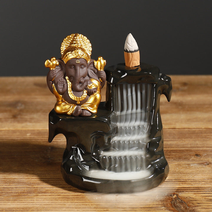 Artistic Ganesh Waterfall Incense Holder