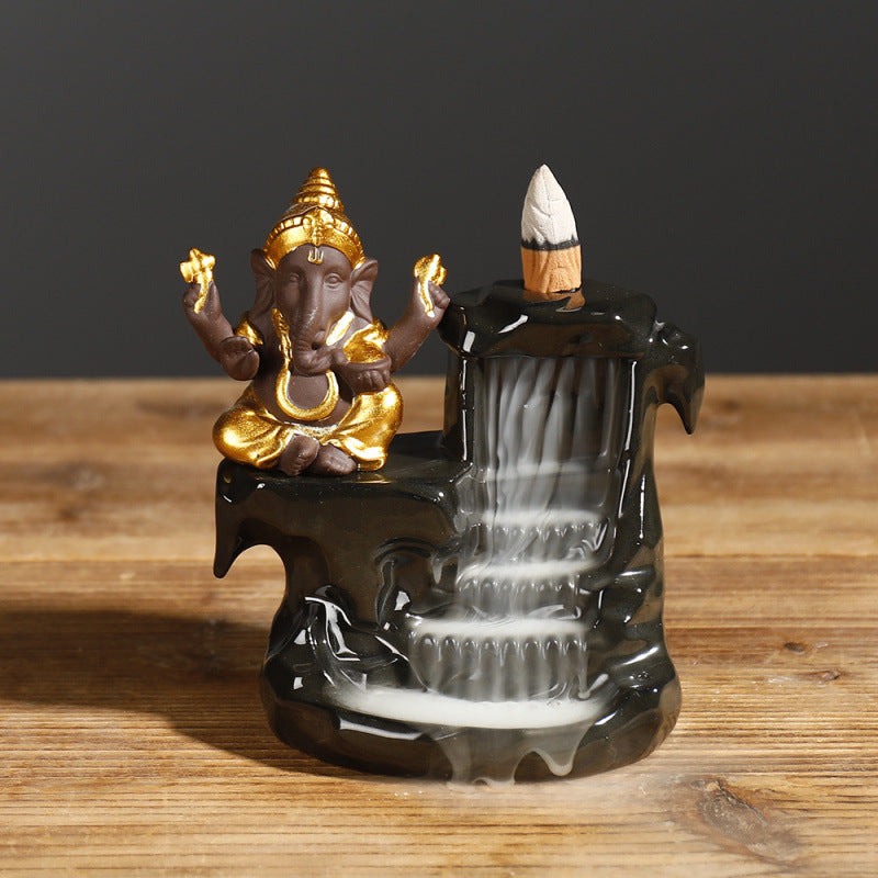 Artistic Ganesh Waterfall Incense Holder