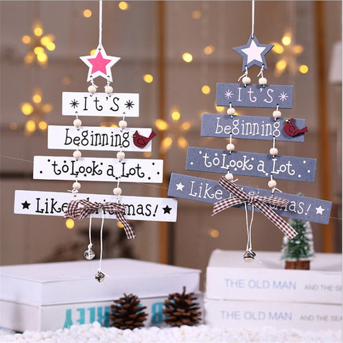 Decorative Wooden Christmas Tree Sign Bowlift