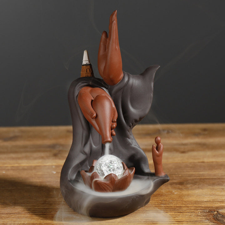 Decorative Buddha Hand Gesture Incense Waterfall