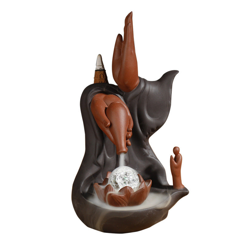 Decorative Buddha Hand Gesture Incense Waterfall