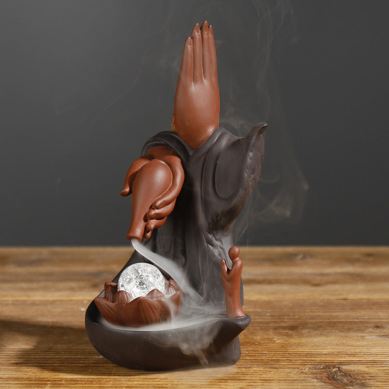 Decorative Buddha Hand Gesture Incense Waterfall