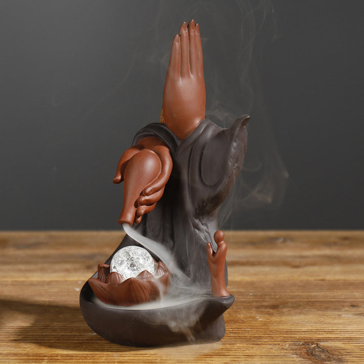 Decorative Buddha Hand Gesture Incense Waterfall