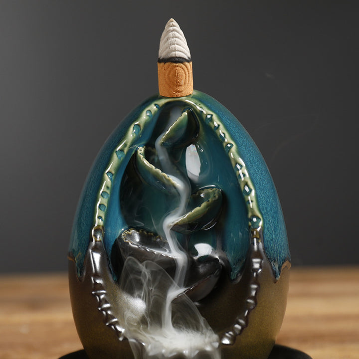 Artistic Egg-Shaped Incense Waterfall